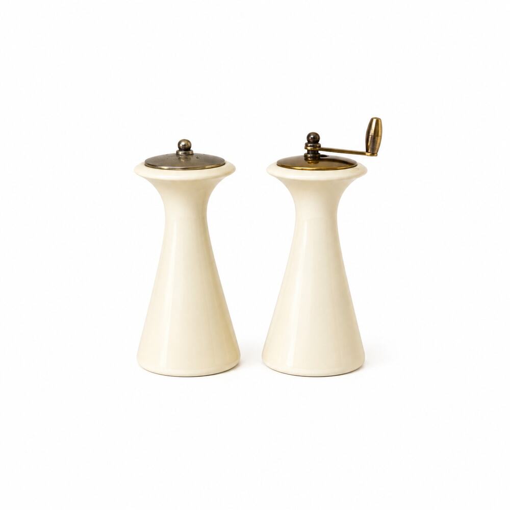 Vintage Lenox MCM Salt & Pepper Shakers White Ivory Porcelain USA 1960s